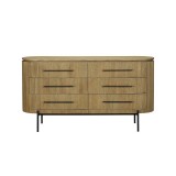 CHEST OF 6 DRAWERS BEIGE OAK 160 - CABINETS, SHELVES